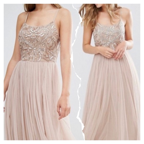 Maya Deluxe Brautjungfern Kleid - Elegantes Abendkleid Mit Pailletten